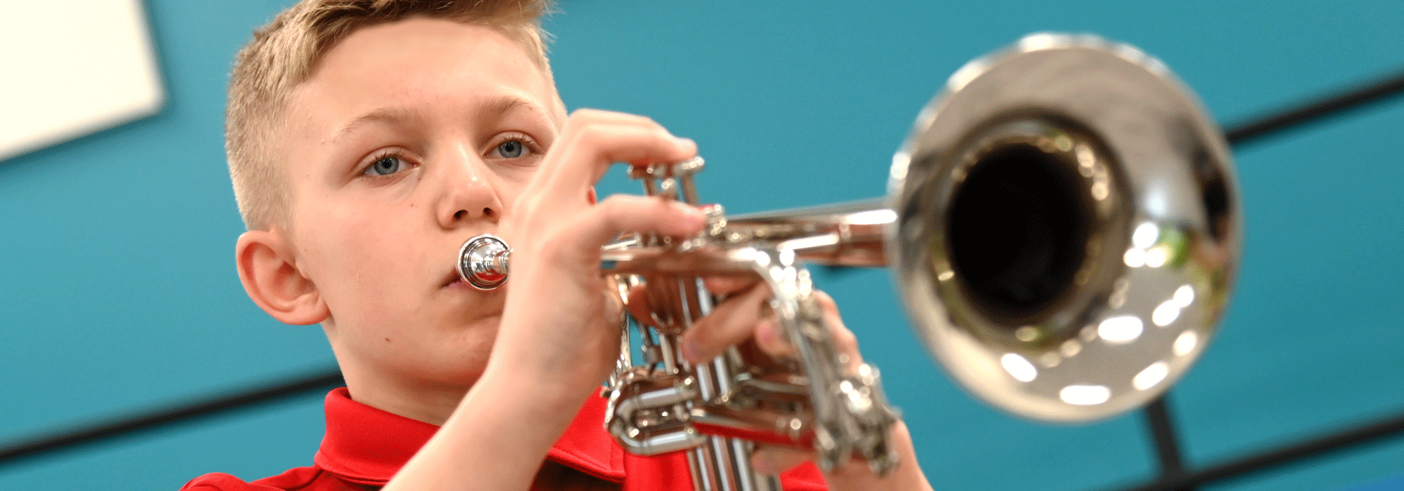 student with trumpet