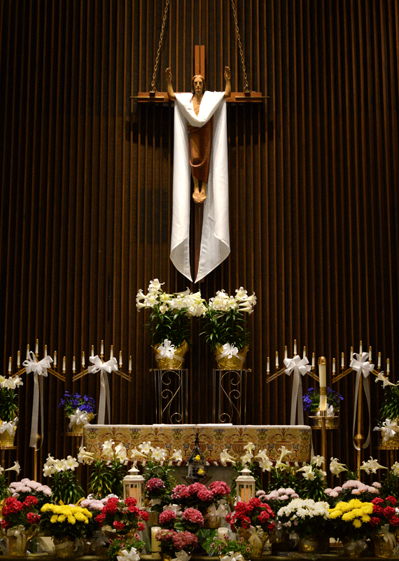 altar with flowers