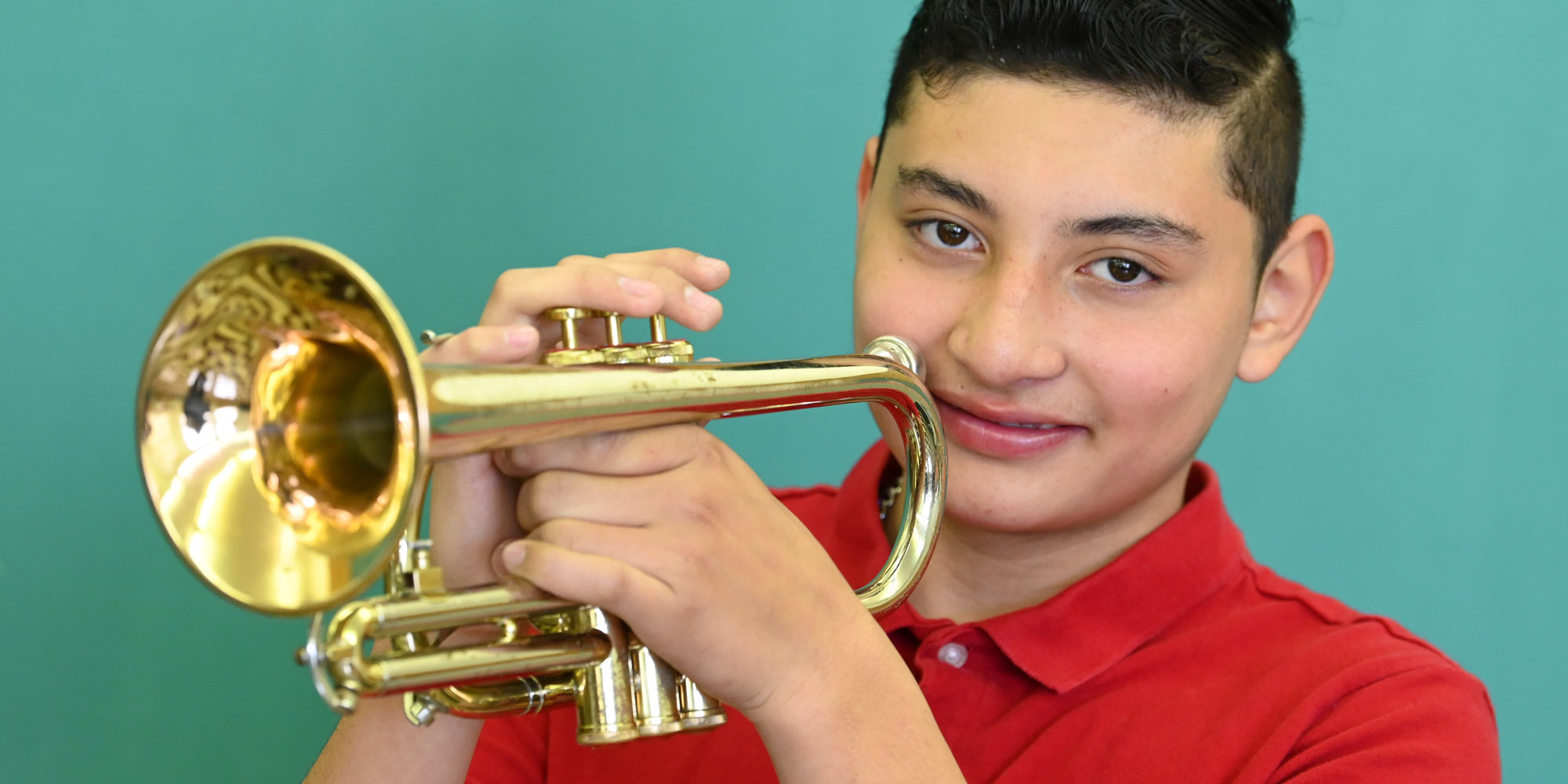 student with trumpet