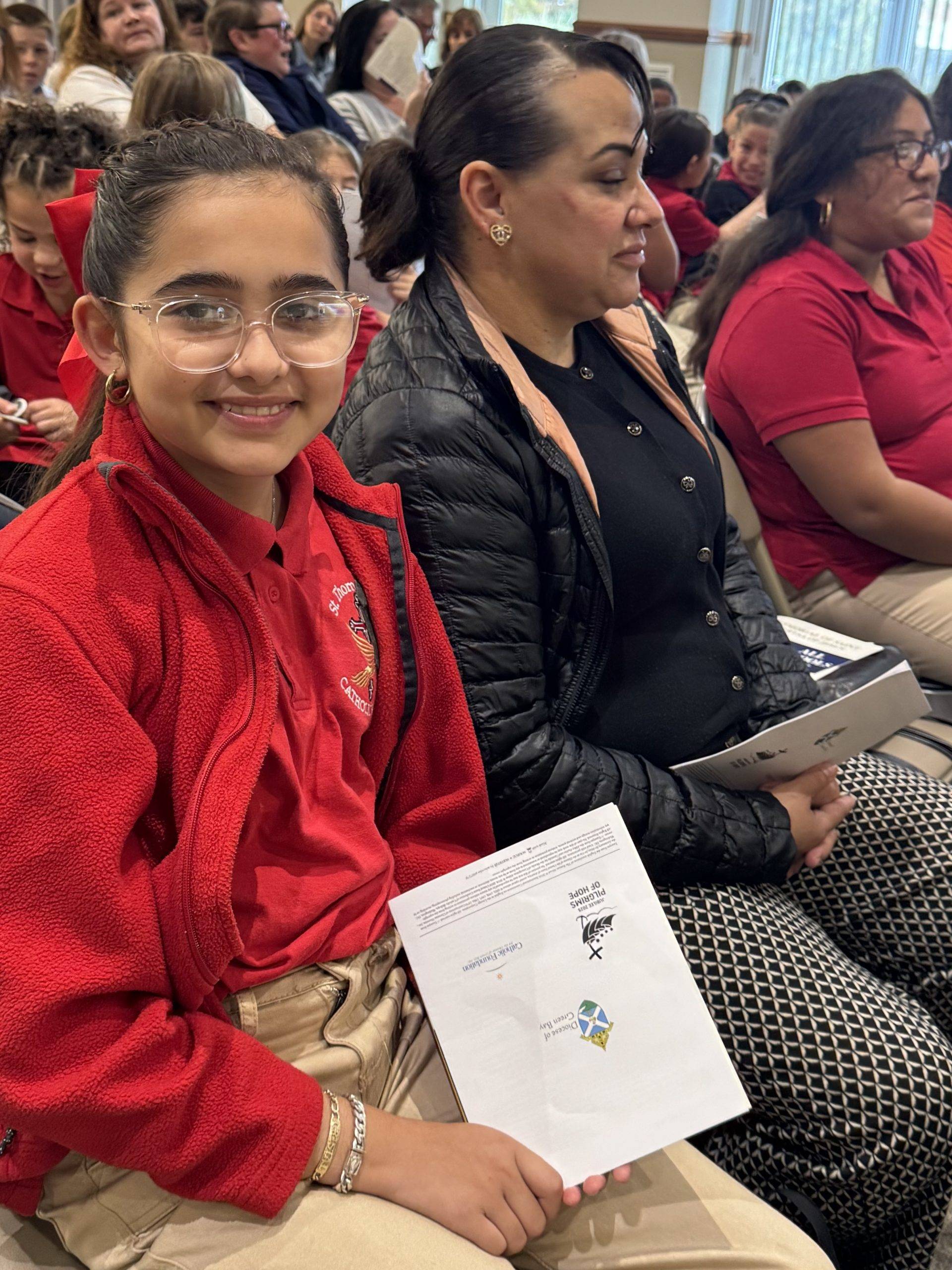 Students at Mass